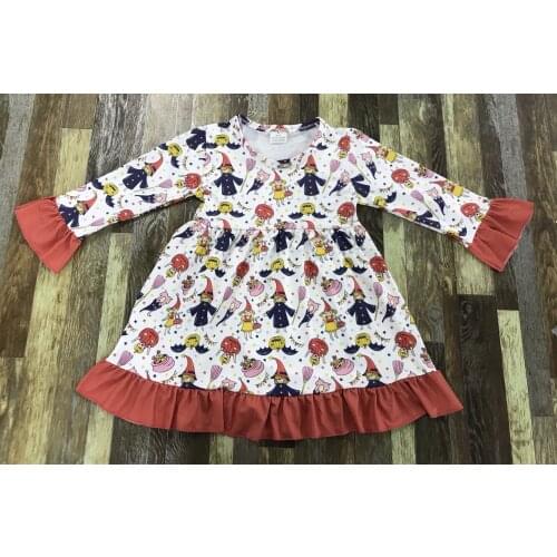 Kids clothing Baby Girl Spring Autumn Halloween scary pumpkin cute little girl floral lace twirl dress