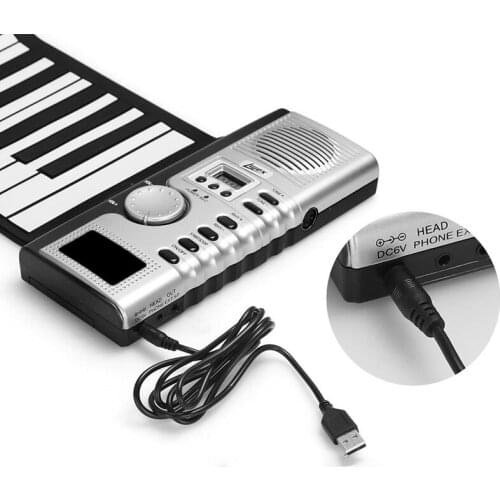 Electronics Hand Roll Piano Kids Musical Toys Instrument 61-key Horn Music Learning Enlightenment Adult Silicone Piano Keyboard