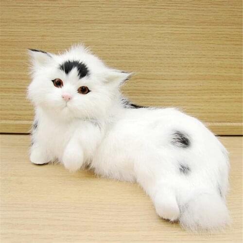 Fancytrader Simulation Cat Animal Toy Plush Animal Kitten Toy Cute Stuffed Doll Home Decorations Photograph Early Education Prop