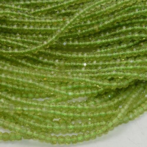 Natural Peridot Faceted Rondelle Beads 2.5x3.5mm