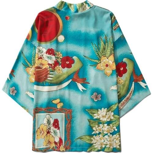 Yukata Cosplay Costume Women Japanese Kimono Traditional Cardigan Summer Print Loose Shirt Casual Coat Kimono Femme Kimonos