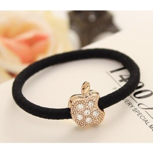 Crown Stars Apple Heart Flower Bow etc Crystal Elastic Hair Bands Hairwear Gum Hair Accessories Women Ponytail Holder 8 Kinds