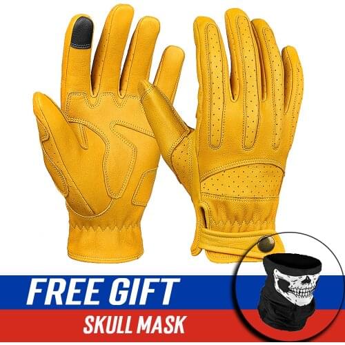 Motorcycle Rider Leather Gloves Full finger Cycling Touch Screen Wear-Resistant Gloves Cross-country Mountain Bike Racing