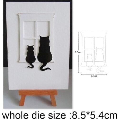 Cats Sits on Window Metal Cutting Dies for 2020 New Stencils dies DIY Scrapbooking dies Embossing Album Cards Making Craft dies