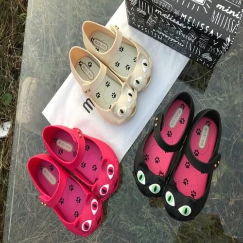 Mini Melissa Lovely Cat Girl Jelly Shoes Beach Sandals 2020 NEW Baby Shoes Soft Candy Sandals Kids Non-slip Princess SH19102