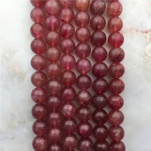 Fashion Strawberry quartz stone beads, Lepidocrocite, Quartz beads - Round 6 9 mm Beads, A Quality
