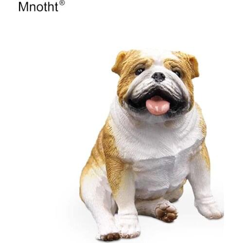 Mnotht Mini Dog Model 1/6 Emulation British Bulldog Resin Simulation for Action Figure Toy Scene Accessory Collection Gift m3n