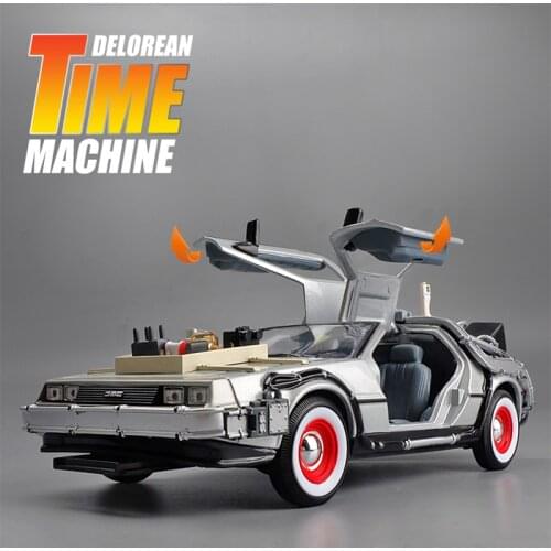Muwanzi 1:24 Model Die-cast Metal Alloy Car DMC-12 Delorean Back To The Future Simulation Collection Car Gifts Toys for children