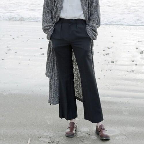 27-46 New 2019 mens clothing fashion hair stylist hiphop Retro wool bellbottoms Straight pants plus size costumes