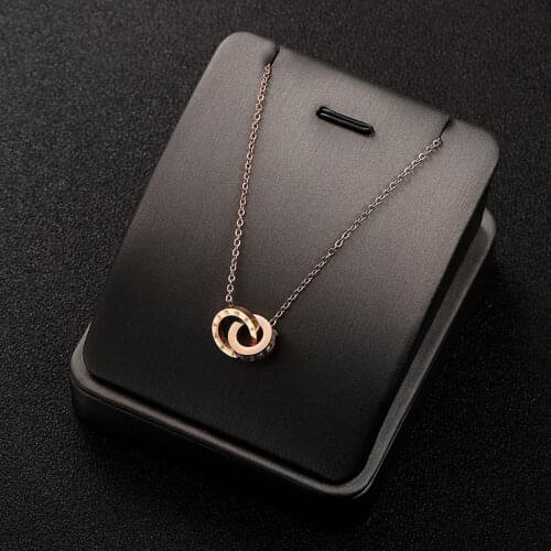 High Quality Rose Gold Titanium Steel Big Brand Letter Necklace Luxury Full Letters Hypoallergenic Wedding Party Gift Woman