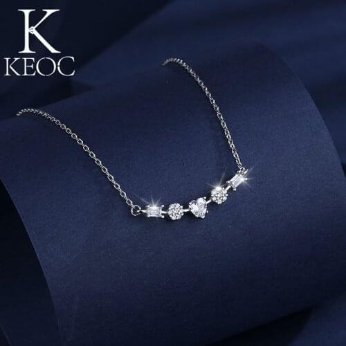 Keoc New Korean Heart Geometry Candy Necklace on Neck 2021 Fashion Women Aesthetic Accessories Tous Jewelry Free Shipping