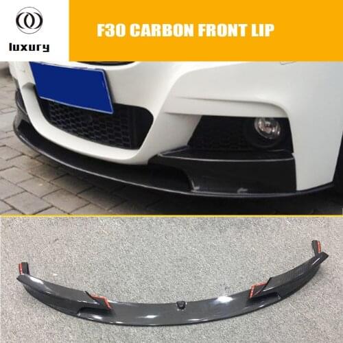 F30 P Style Carbon Fiber Front Bumper Lip Chin Spoiler for BMW F30 3 Series 320i 328i 335i 328d 4DR with M Package 2012 - 2018