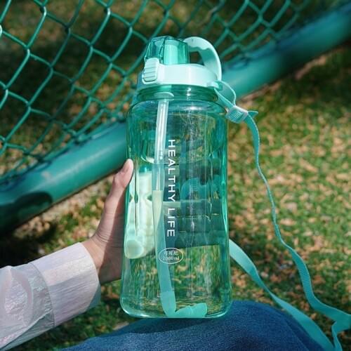 Big Capacity 4 Candy color 1.5L 1000ml 2000ml Fashion Portable Space Herbalife Nutrition Custom Shaker straps straw water Bottle