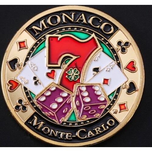 Casino Monaco Good Luck Chips Commemorative Coin Gold Plated Souvenir Art Collection Coins
