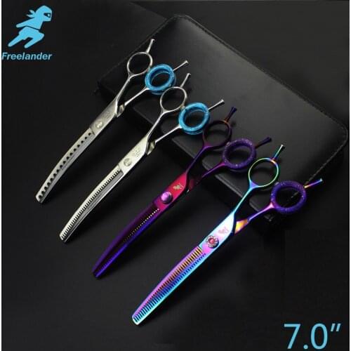Professional Shears Dog Pet Grooming 7.0inch Thinning Scissors Polishing Tool Animal Haircut Suppliers Instruments High Quality