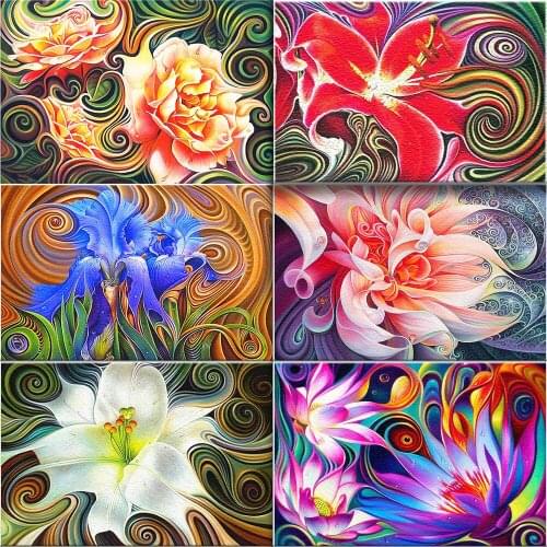 Painting By Numbers For Adult Floral DIY Unframe Modern Home Decoration Acrylic Paint Digital Oil Painting Abstract Art Gifts