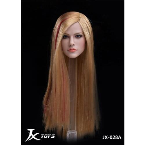 1/6 women head carving, singer, avril la mona, laverne, pale skin, head shape model for 12 "PH women moving characters human toy
