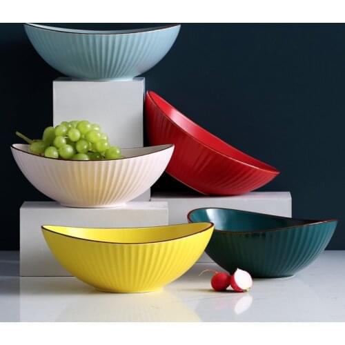 Salad Bowl Cute Girl Heart Students Dormitory with Internet Red Tableware A Person Eats A Big Soup Bowl of Fruit