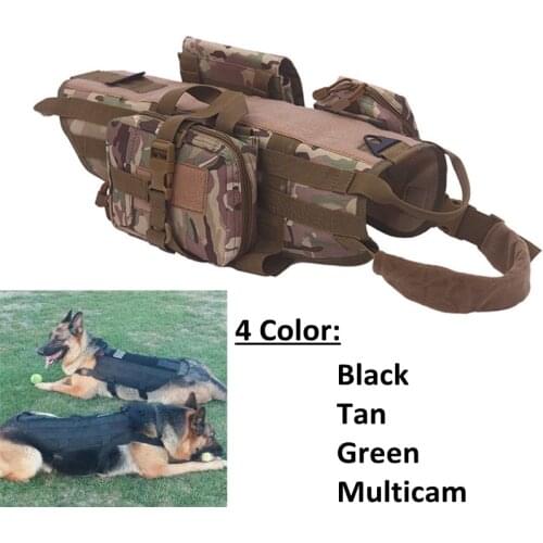 Tactical Service Dog Vest Molle Nylon Military Patrol Dog Vests Training Walking Hiking Hunting Dog Harness Vest