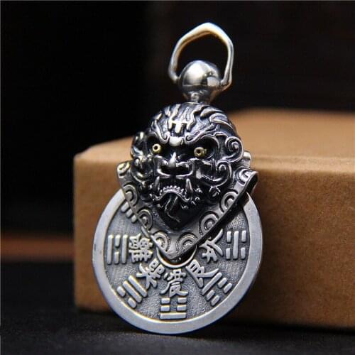 Thai Silver Retro S925 Sterling Silver Laoshan Ghost Pendant Taoism Private Safe Men And Women Pendant