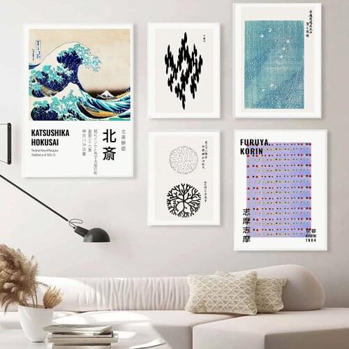 The Great Wave of Kanagawa Ukiyoe Japanese Art Poster Vintage Wall Canvas Print Famous Painting Living Room Decoration Picture