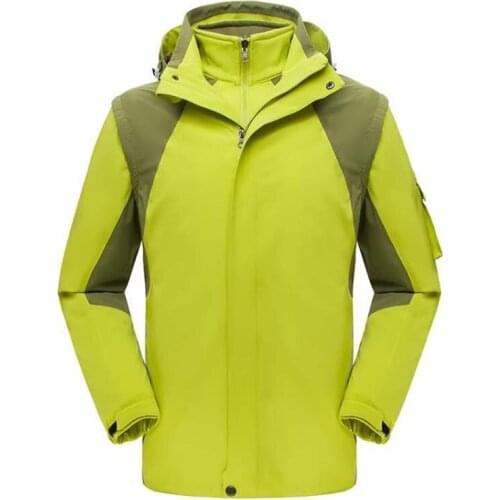 New Outdoor 6 in 1 Men Women Two-piece Removable Waterproof Soft shell Fleece Jackets Hiking Skiing Climbing Reflective jackets