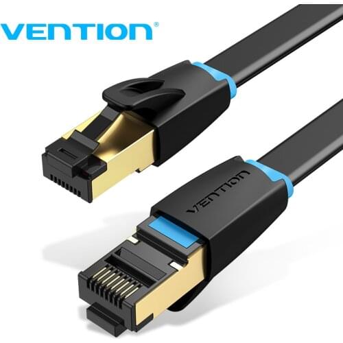 Vention Cat8 Ethernet Cable SSTP 40Gbps RJ45 Network Cable PVC Gold Plated Aluminum Foil Connector for Flat Model Internet Cable