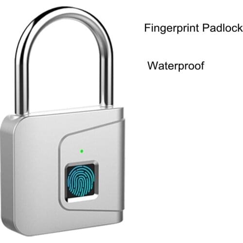 Waterproof Fingerprint Padlock Anti-thief 10 Groups Rechargeable Luggage Bag Smart Safety Keyless SecurityDoor Lock