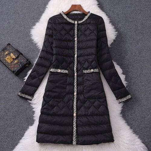 Retro 2021 new coats Down Jackets thickened warm long cotton-padded jacket fashion Retro Women White duck down Winter Jacket