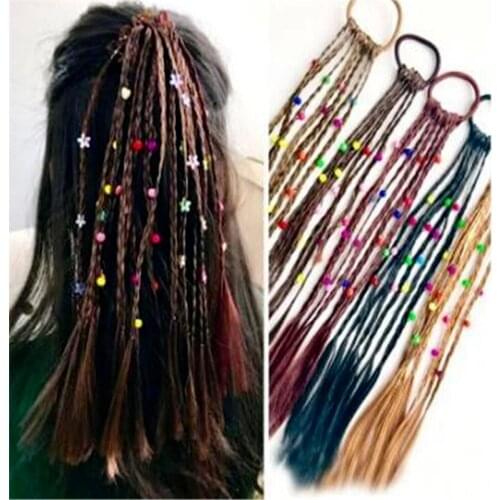 1pc Korean Style Children Rubber bands Wig Braids Multi-color Kids Elastics Hair Rope Girl Cute Hair Accessories