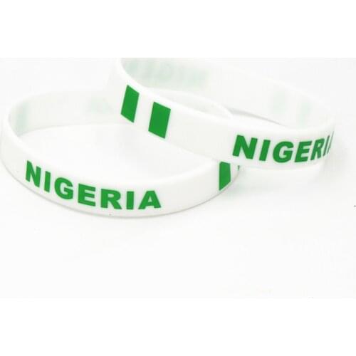 1PC Nigeria Country Flag Silicone Wristband Football Soccer Team Fans Sports Elastic Rubber Bracelets&Bangles Armband SH235