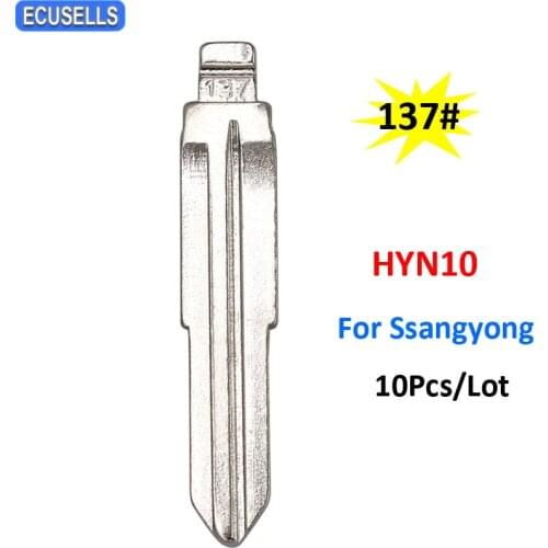 10Pcs/Lot 137# Flip KD Remote Car Key Blank HYN10 Uncut Key Blade For Ssangyong S170 Replacement Car NO.137 Blade
