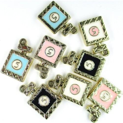 10pcs/lot Cute Enamel Perfume Bottle Charm For DIY Jewelry Making Fashion Earring Pendant Bracelet Necklace Finding Accessories