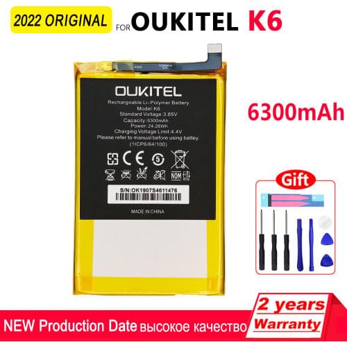 100% Original 6300mAh K6 Battery For Oukitel K6 Phone High quality Batteries With Tools+Tracking Number