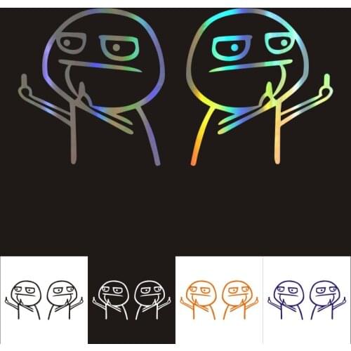 17*15cm Car Sticker JDM Funny Middle Finger Car Body Stickers and Decals Car Styling Decoration Door Window Vinyl Stickers