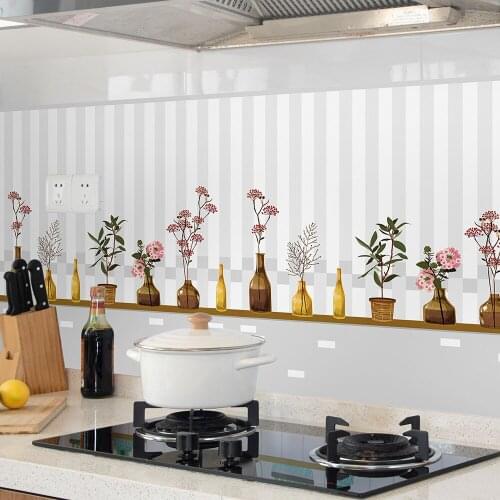 2m/3m Kitchen Sticker Oil Proof Waterproof Wall s Home Decor Living Room Self-adhesive Wallpaper Roll JZT203