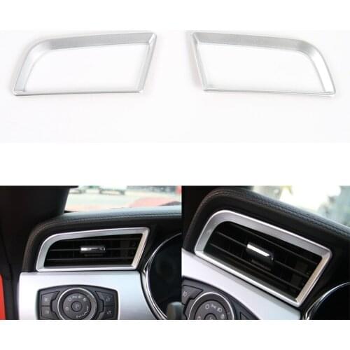 2Pcs/set Car Dashboard Left and Right Air Vent Frame Trim Cover Styling Fit For Ford Mustang 2015 2016 ABS Accessories