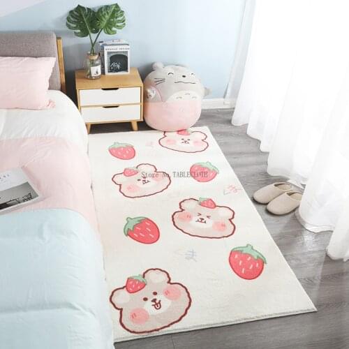 200*300cm Cute Bear Simple Carpet Living Room Bedroom Bedside Room Thick Lamb Velvet Super Soft Childrens Tatami Mat