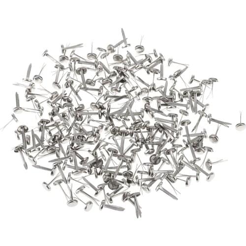 200 Pieces Silver Metal Brads Paper Fastener For Scrapbooking Craft