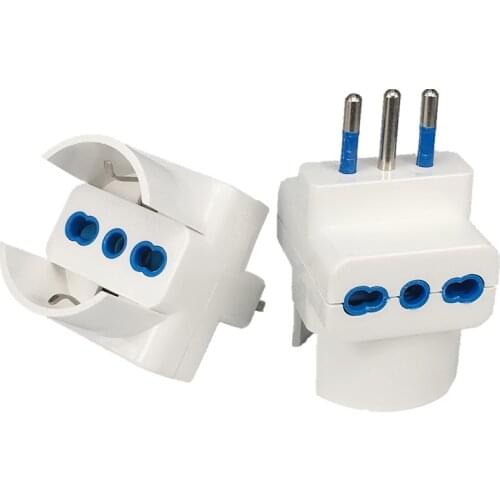 3 in 1 Italy Travel Plug Adapter 3 Ways Socket Multi Ports Outlet AC100~250V 10A
