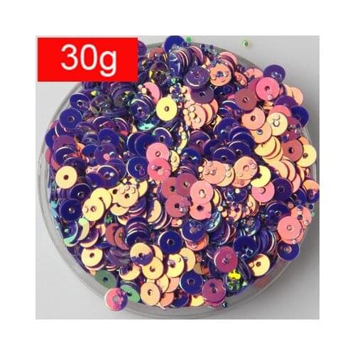 30g 4mm Gold Brilliant Color Sequins Multi-colored Round Paillette DIY Accessories High Quality Violet Purple
