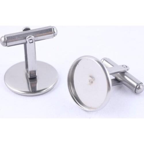 5pcs 16mm 18mm 20mm Cabochon Cufflink Base Setting Blanks Stainless Steel Diy Jewelry Making Components