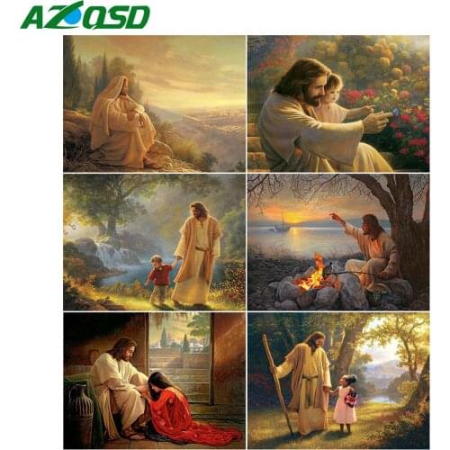AZQSD Full Kits Diamond Painting New Arrivals Jesus Handmade Gift Diamond Embroidery Religions Mosaic Home Decor Needlework