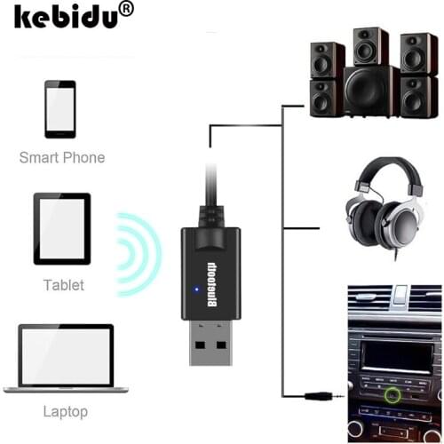 Kebidu Wireless Bluetooth 4.2 Receiver Wireless Adapter 3.5mm TV Receiver Stereo Audio Music Speaker Adapter for phone TV DVD