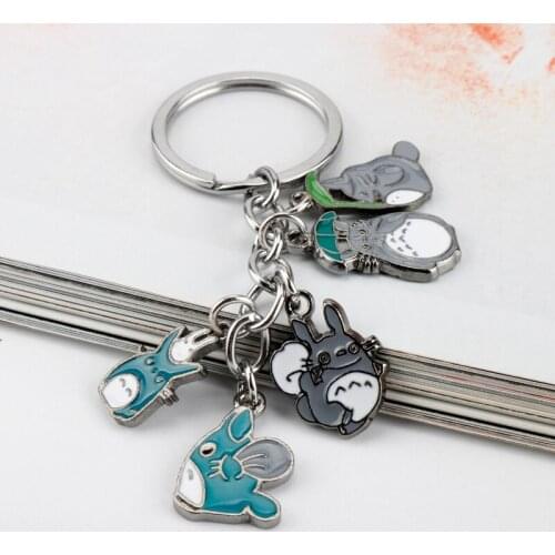 Japan Miyazaki Hayao Anime Keychains Jewelry Cute Totoro Enamel Pendant Trinket Purse key Accessories Woman Kids Christmas Gifts