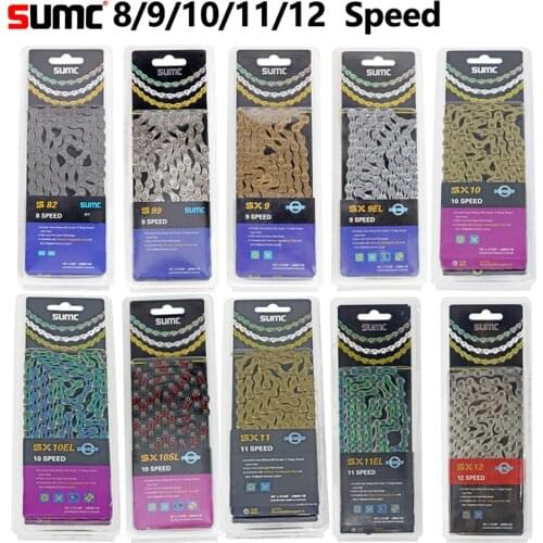 Sumc MTB Bicycle Chains 8 9 10 11Speed 116 Links X8 X9 X10 X10SL X11SL Mountain Road Bike Full Hollow Chains Cycling Accessories