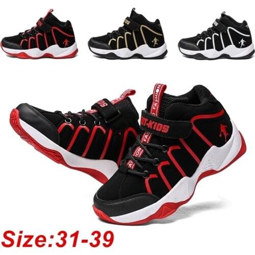 Kids Fashion High Tops Basketball Shoes Sport Shoes for Children Black Sneakers Festival Gifts (Boys,Girls)