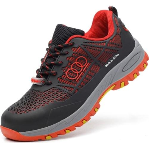 Outdoor Breathable Steel toe cap work safety shoes Hard-Wearing power protection safety boots mens site wear casual shoes