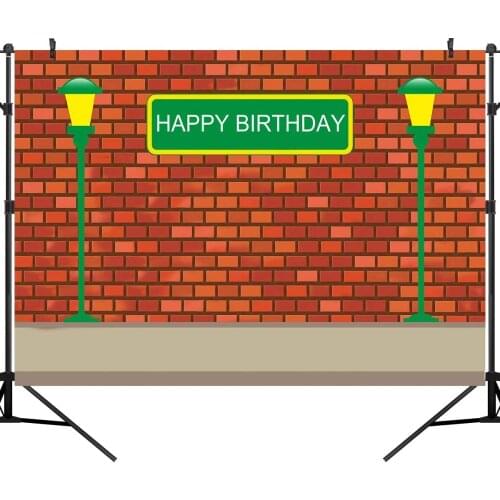 Brick Wall Photography Backdrops Boy Girl Birthday Party Sesame Photo Booth Street Background Baby Photo Background Studio Prop