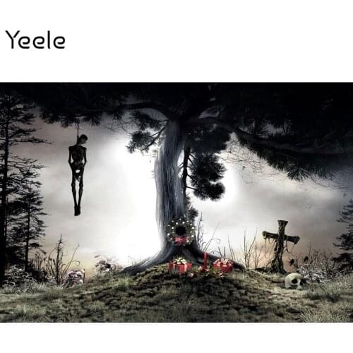 Yeele Photocall Halloween Backdrop Grunge Forest Ghost Grave Baby Birthday Party Photography Background Photo Studio Photophone